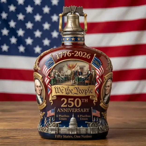 Olygee We The People 250 Whiskey Decanter | Crystal That Captures 250 Years of American Spirit