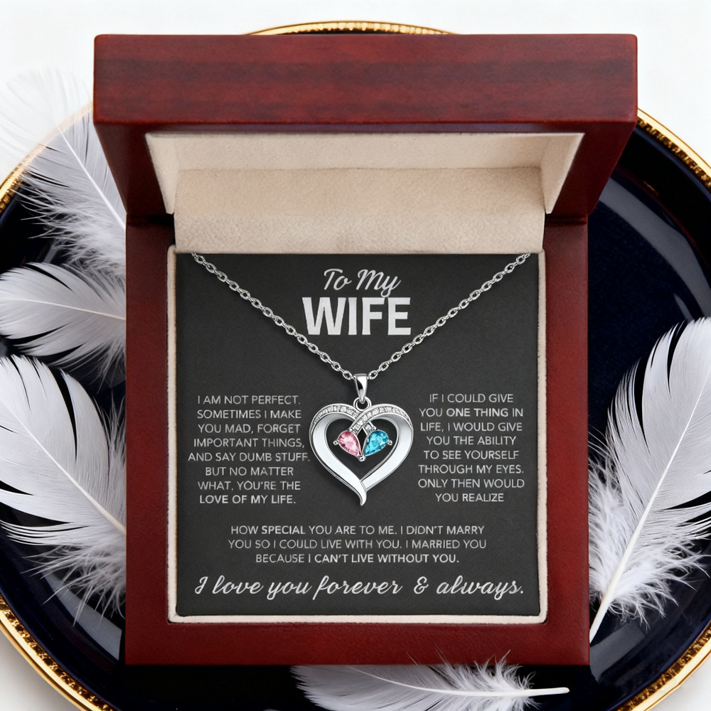 Always Yours Personalized Birthstone Heart Necklace