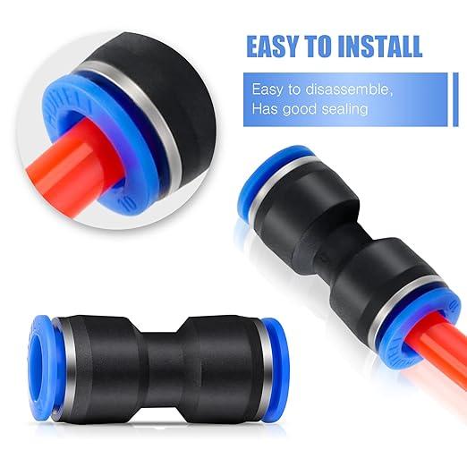 Straight Push Connectors - Quick Connect Air Hose Fittings Tube