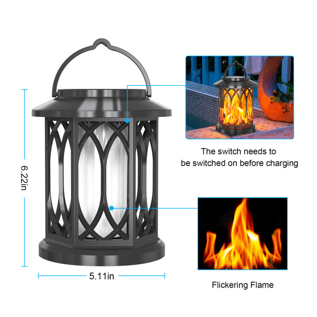 🏆Flash Sale⚡ 50K+ SOLD! Almost Gone-💥✨🔥 Upgraded Flickering Flame Solar Lantern Outdoor Waterproof Light