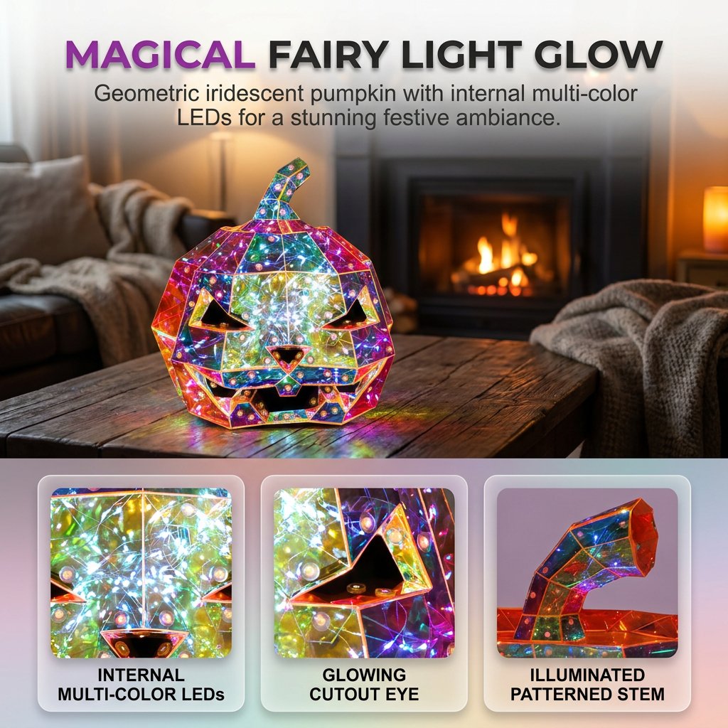 🔥Colorful Pumpkin Lamp | Prism Effect Pumpkin Art Sculpture Night Light