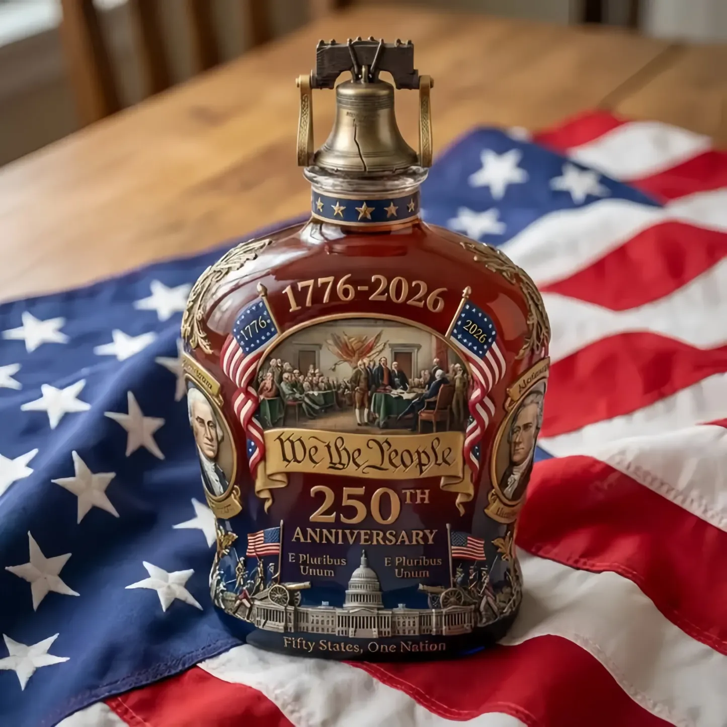 Olygee We The People 250 Whiskey Decanter | Crystal That Captures 250 Years of American Spirit