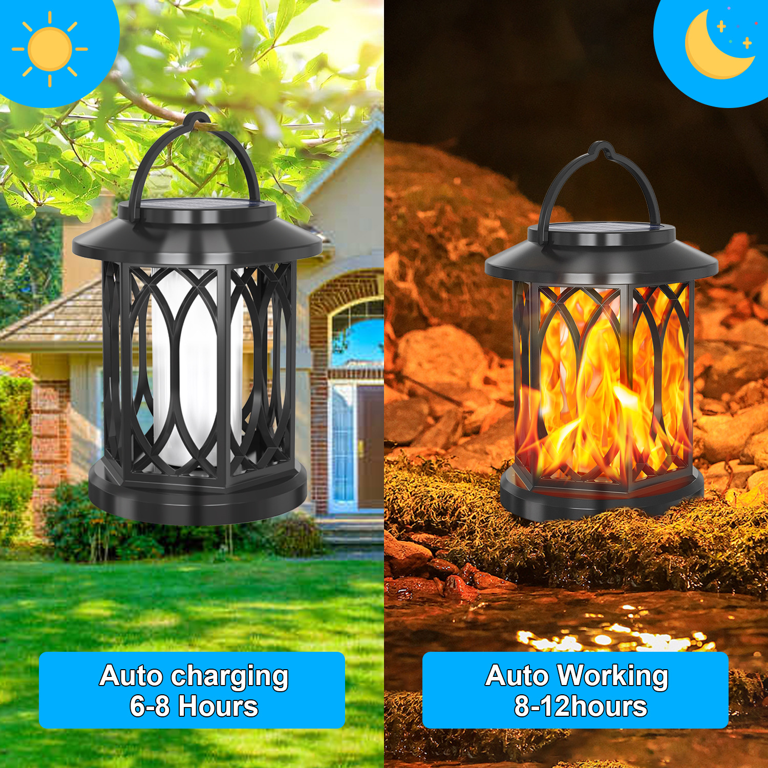 🏆Flash Sale⚡ 50K+ SOLD! Almost Gone-💥✨🔥 Upgraded Flickering Flame Solar Lantern Outdoor Waterproof Light