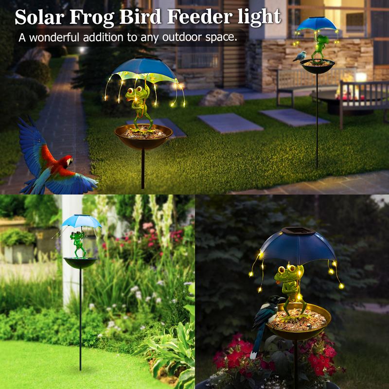 Solar Frog Bird Feeder Light