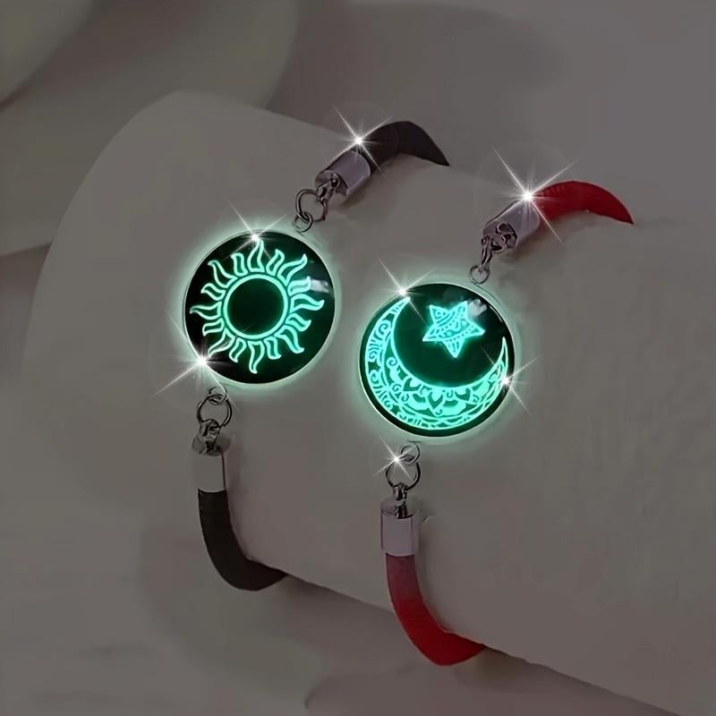 🔥 2-Pack  Sun & Moon Bracelets – Luminous Couples Jewelry for Long-Distance Love