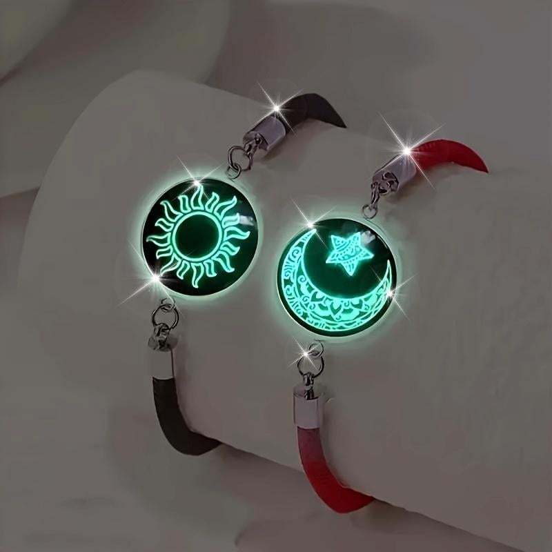 🔥 2-Pack  Sun & Moon Bracelets – Luminous Couples Jewelry for Long-Distance Love