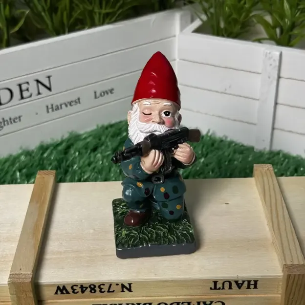 Three dwarf soldiers holding AK-47 rifles