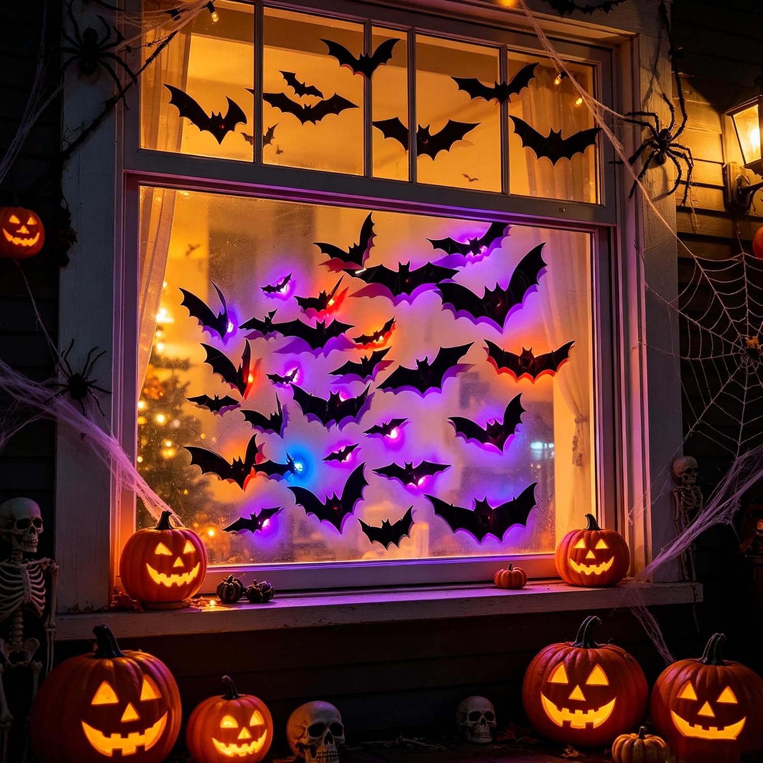 🎃Halloween Colorful LED Bat Lights🦇