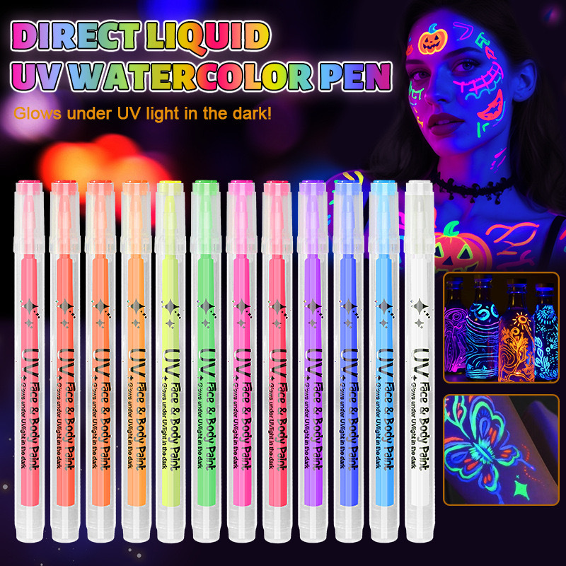 🥳2026 HOT SALE💞50K+ SOLD!🎁UV Glow Face and Body Paint Markers Set