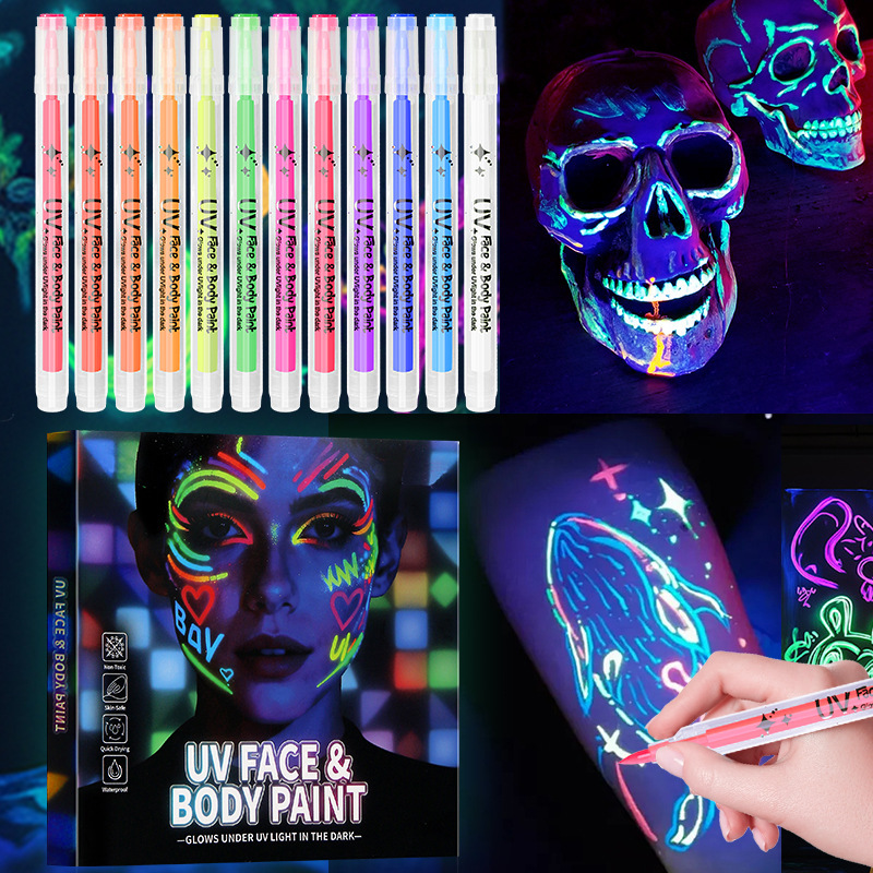 🥳2026 HOT SALE💞50K+ SOLD!🎁UV Glow Face and Body Paint Markers Set