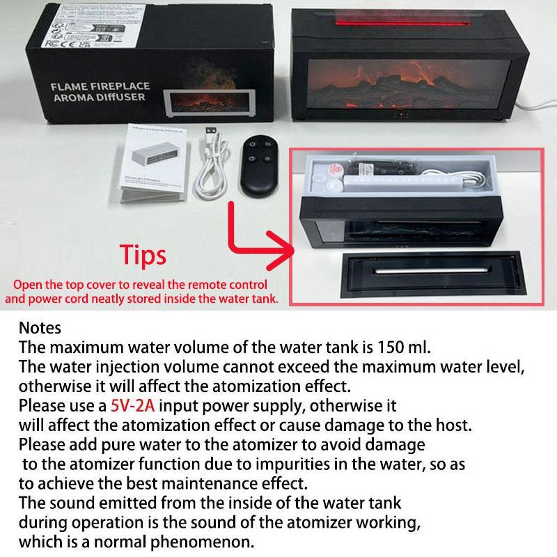 Simulated Fireplace Flame Humidifier