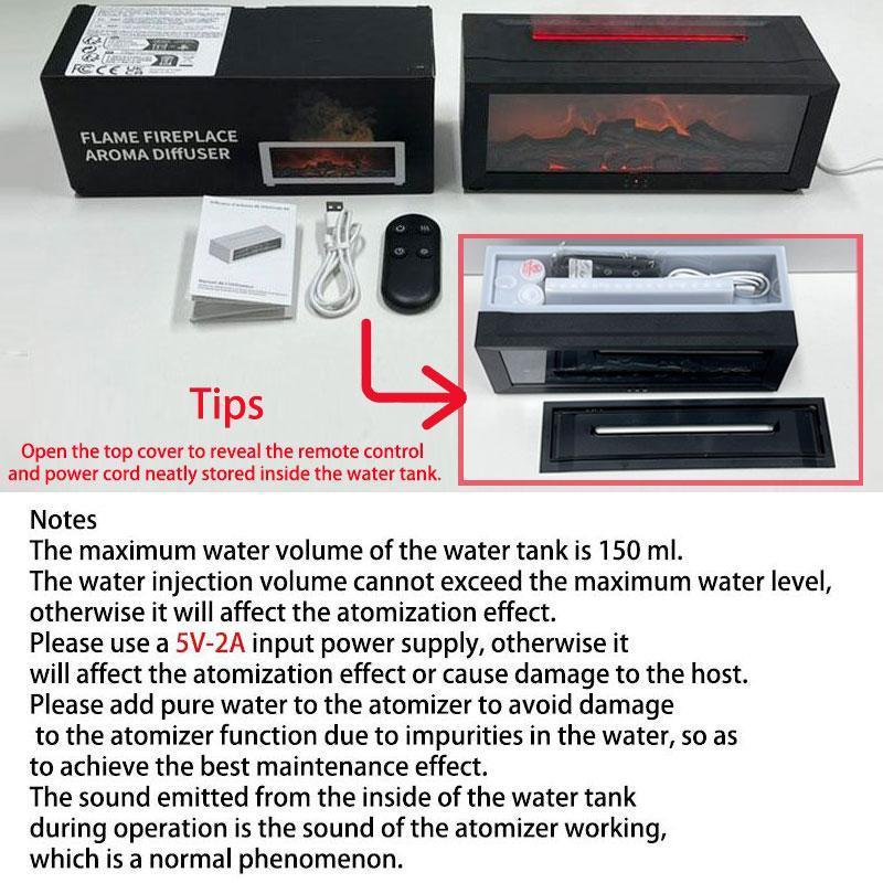 Simulated Fireplace Flame Humidifier