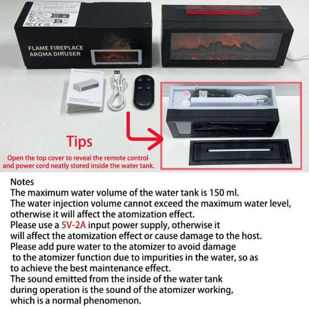 Simulated Fireplace Flame Humidifier