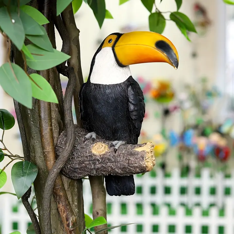 Toco Toucan Garden Statue-Handcrafted Resin Bird of Paradise Decor