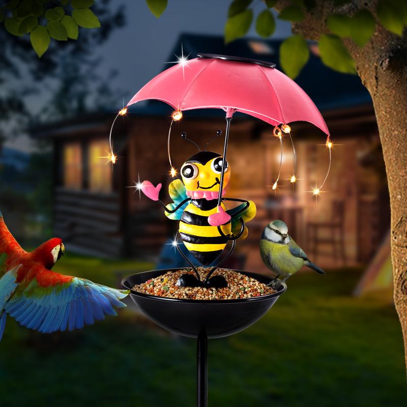 Solar Frog Bird Feeder Light