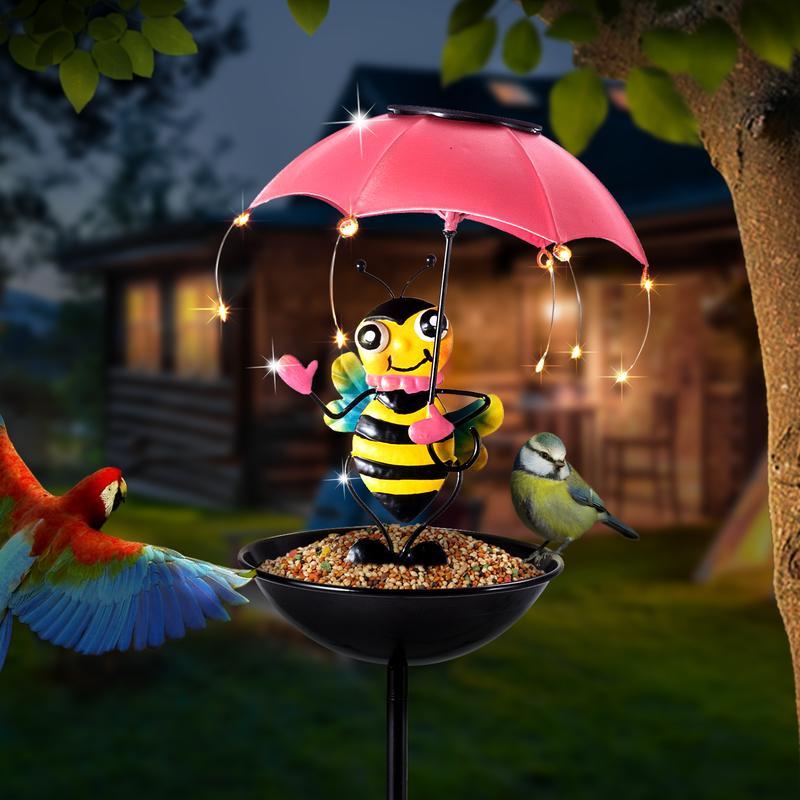 Solar Frog Bird Feeder Light