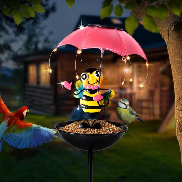 Solar Frog Bird Feeder Light