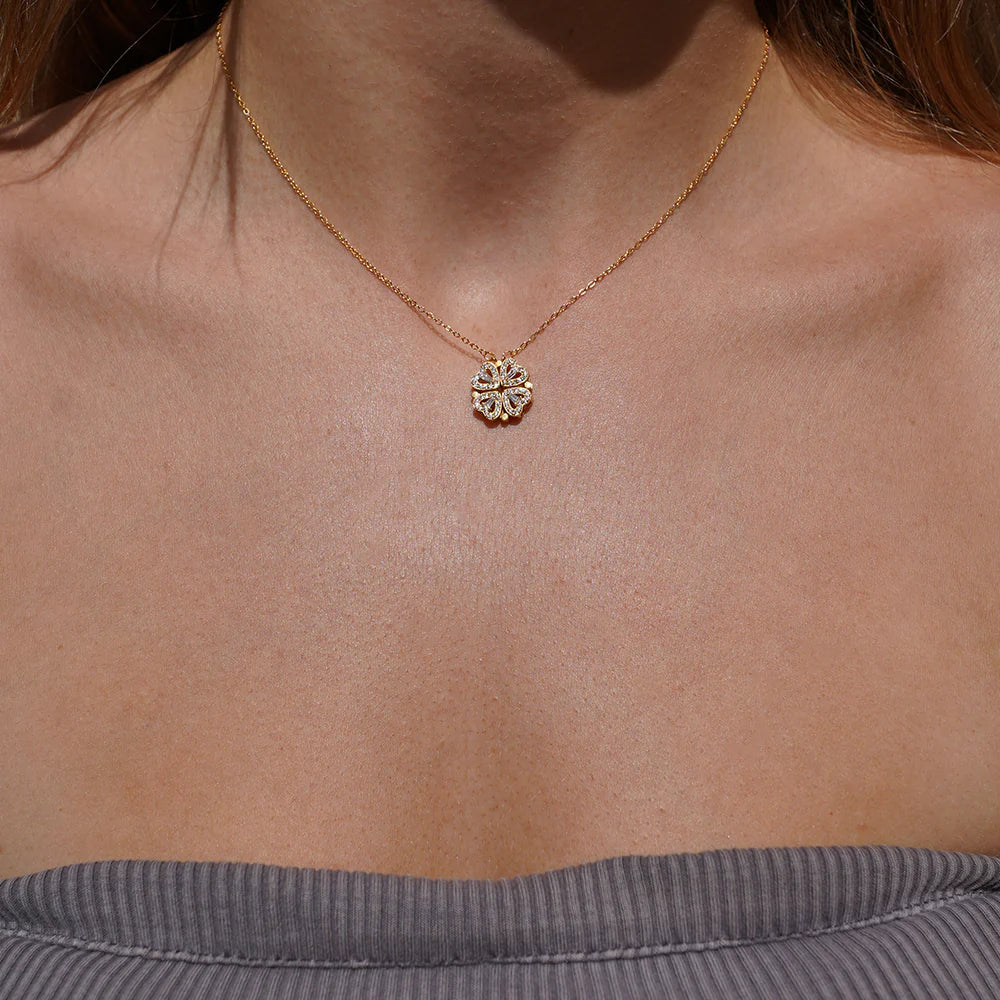 Daughter’s Lucky Clover Necklace & Forever Rose Keepsake Gift Set
