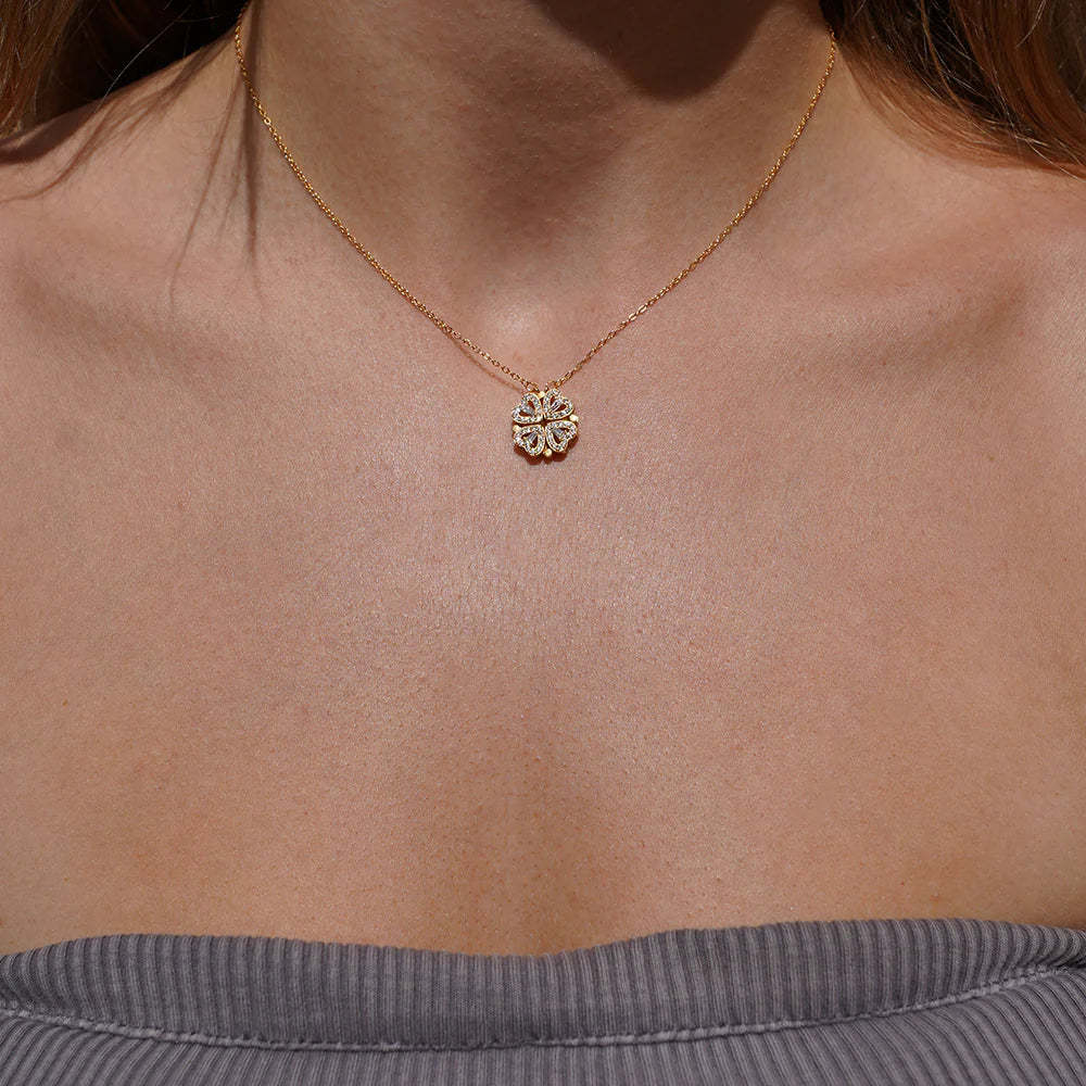 Daughter’s Lucky Clover Necklace & Forever Rose Keepsake Gift Set