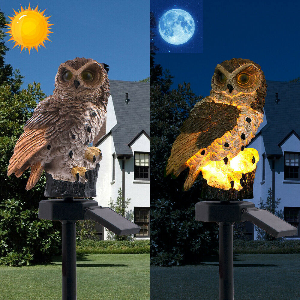 Solar Garden Light Enamel Brown Eagle