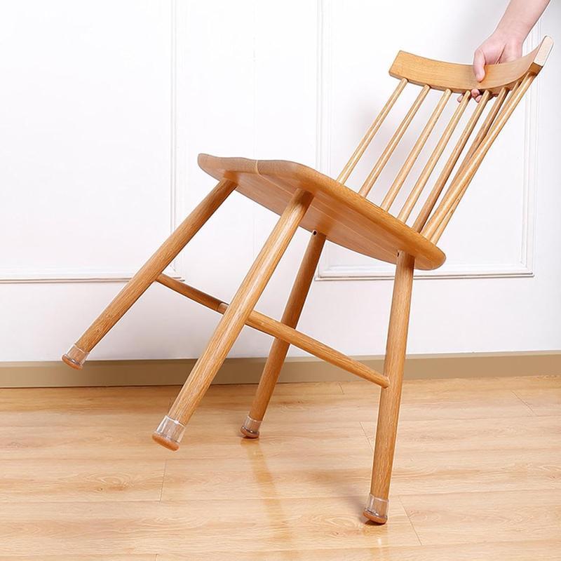 Noiseless Chair Leg Pads – Scratch-Proof Floor Protectors 🌟 Silicone + Felt | Fits Hardwood & Tile | Installs in 3 Secs!