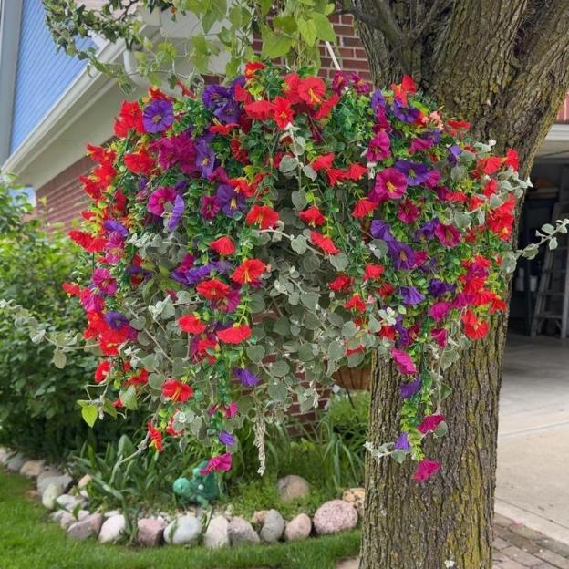 Fake Morning Glory Vine - Faux Flowers for Home Party/Wall/Yard Gifts