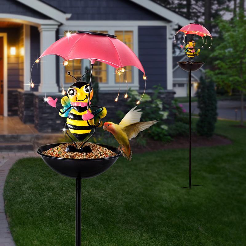 Solar Frog Bird Feeder Light