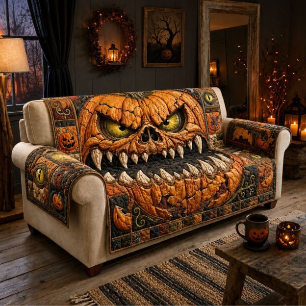 Carnival Nightmare Quilted Sofa Cover
