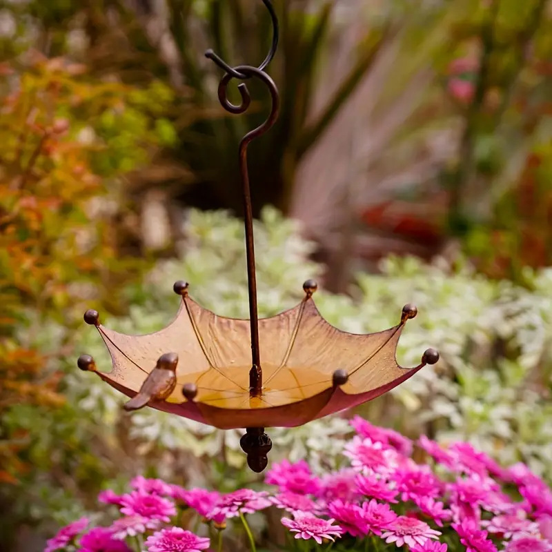 Umbrella-Shaped Outdoor Hanging Bird Feeder & Bath Tray🐦