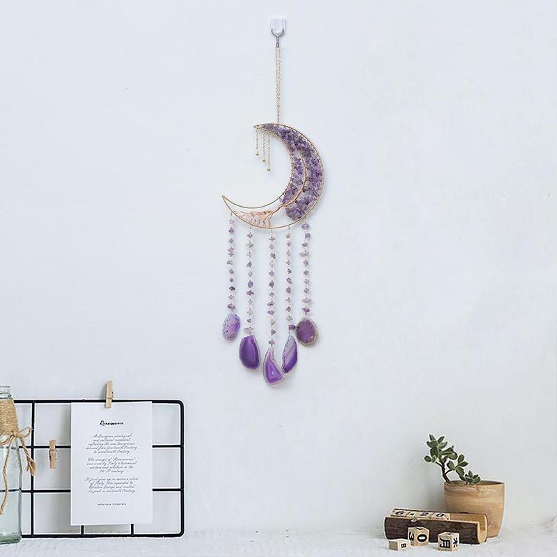 🌙Boho Moon Crystal Wall Decor for Cozy Home Ambiance💎