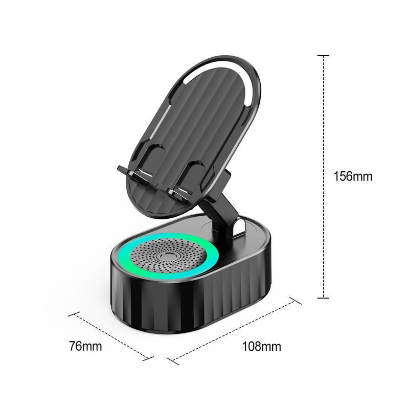Bluetooth Speaker with Wireless Charging & Phone Stand – 5-in-1 RGB Lights, Hi-Fi Sound