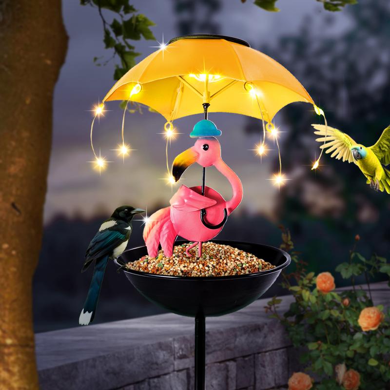 Solar Frog Bird Feeder Light