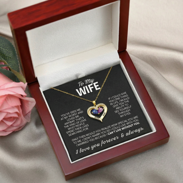 Always Yours – Birthstone Heart Necklace