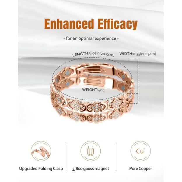 🔥Final 3 hours 75% off: 🍀Copper Bracelets for Women Pure Copper Magnetic Bracelet with 3800 Gauss Effective Magnets Trendy Stack Bangle Stretch Bangle