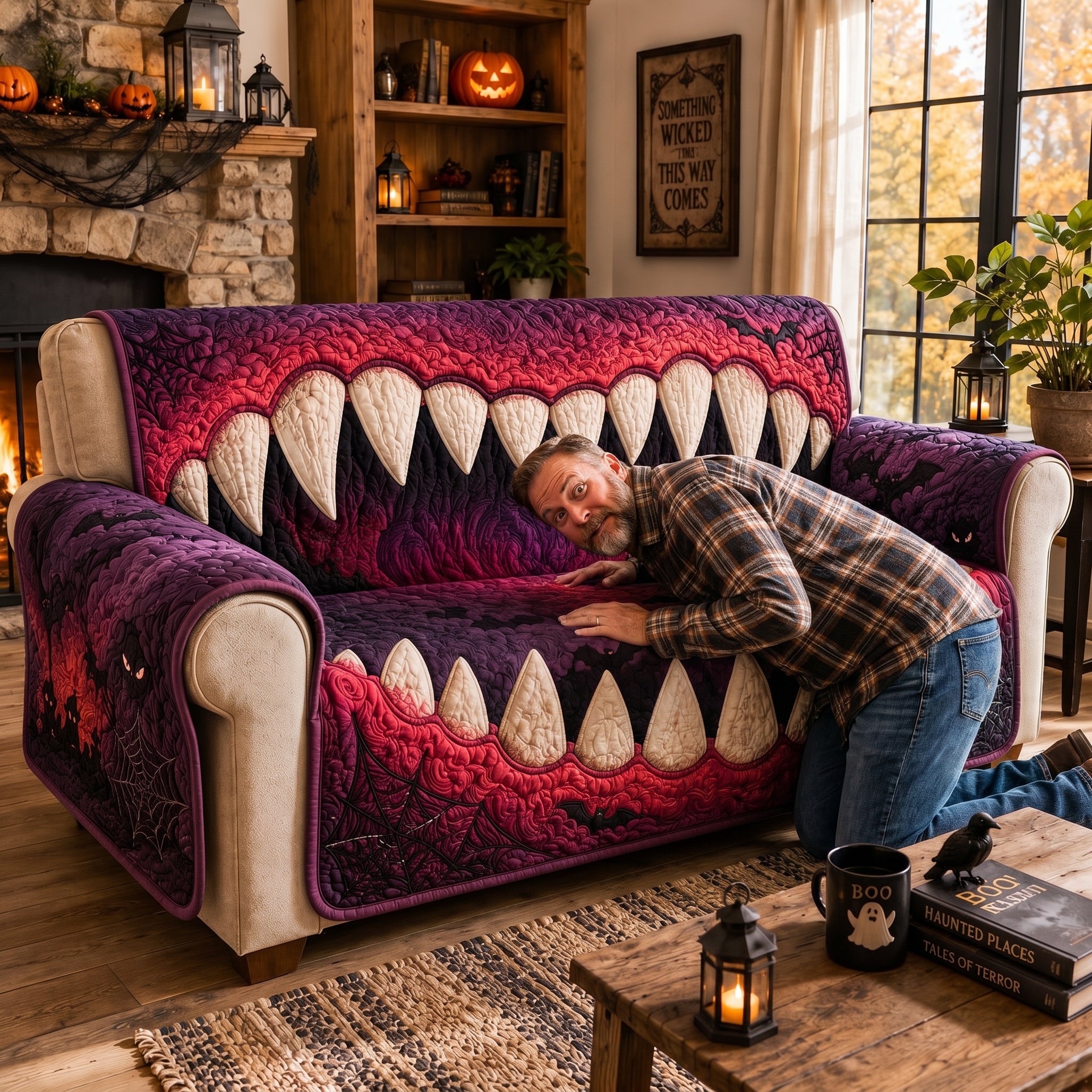 Carnival Nightmare Quilted Sofa Cover