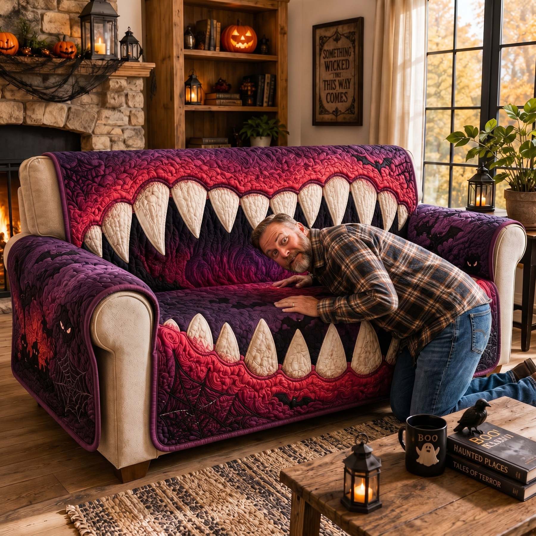 Carnival Nightmare Quilted Sofa Cover