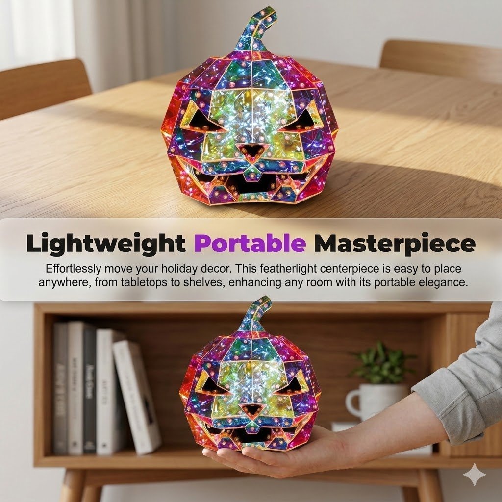 🔥Colorful Pumpkin Lamp | Prism Effect Pumpkin Art Sculpture Night Light