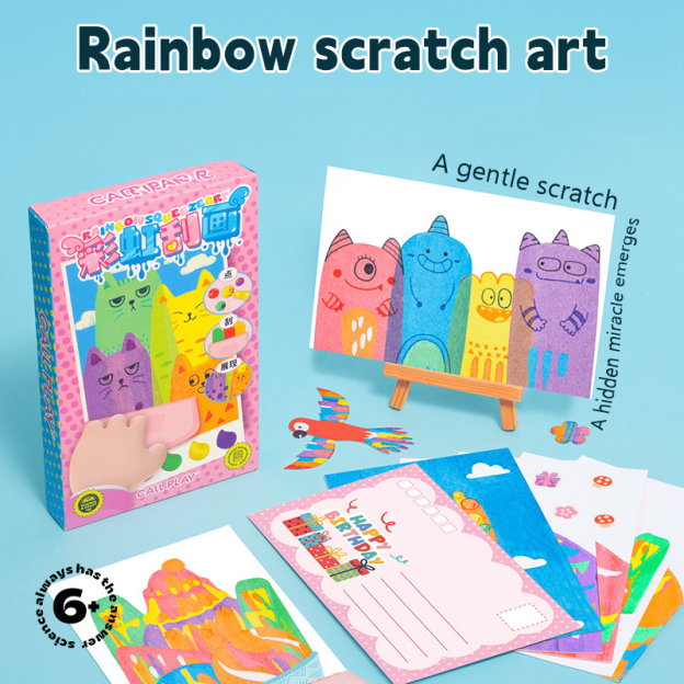 🎅20Pcs DIY Rainbow Scratch Art
