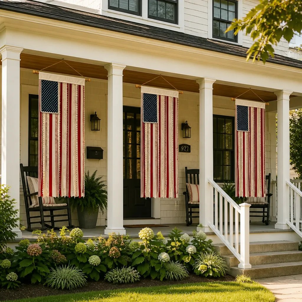 4 x 2.3 Ft Lighted Rag American Flag Banner - 🎉 USA 250th Celebration