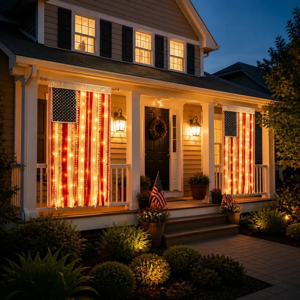 4 x 2.3 Ft Lighted Rag American Flag Banner - 🎉 USA 250th Celebration