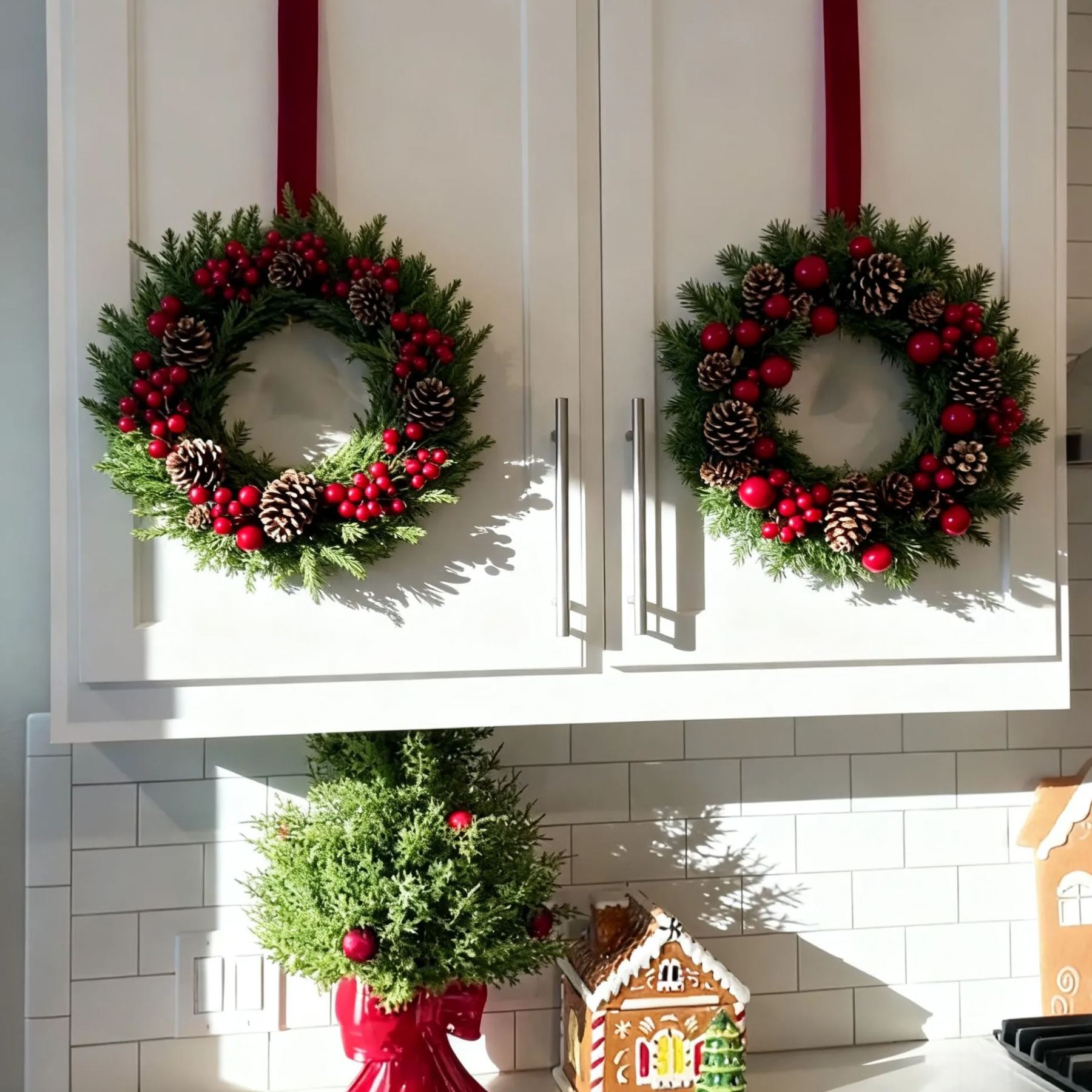 🎄Mini Christmas Wreaths✨ Dainty Size, Maximum Holiday Magic – Instant Festive Elegance for Versatile Use! 🎀