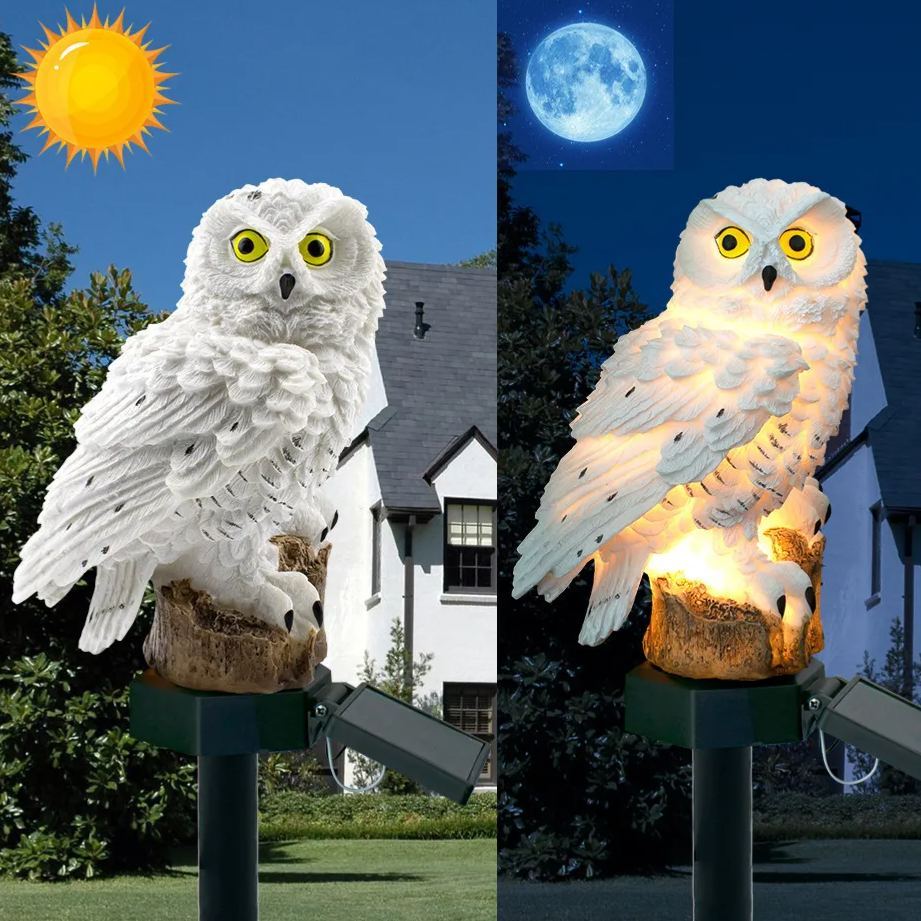 Solar Garden Light Enamel Brown Eagle