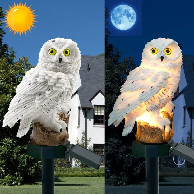 Solar Garden Light Enamel Brown Eagle