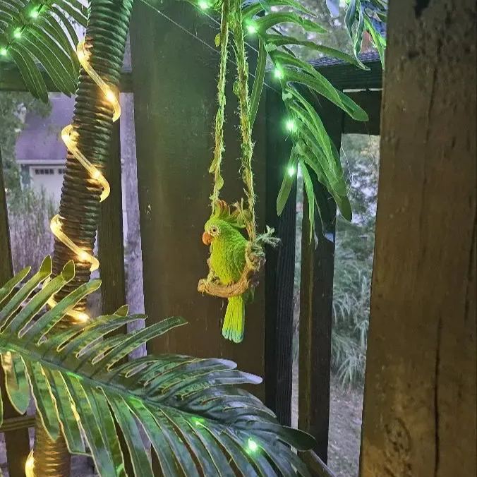 Rustic Resin Parrot Wall Hanging Decor