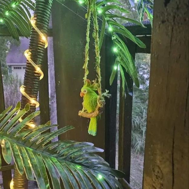 Rustic Resin Parrot Wall Hanging Decor