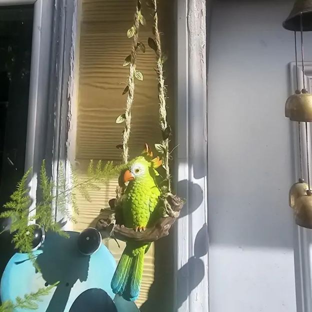 Rustic Resin Parrot Wall Hanging Decor