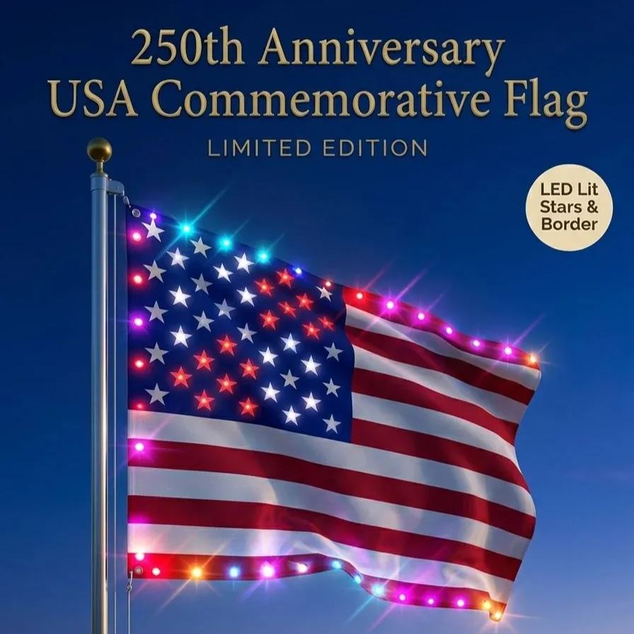 🦅 Illuminated 250th Anniversary USA Commemorative Flag - Premium LED Edition (3x5 Ft) -Bestseller