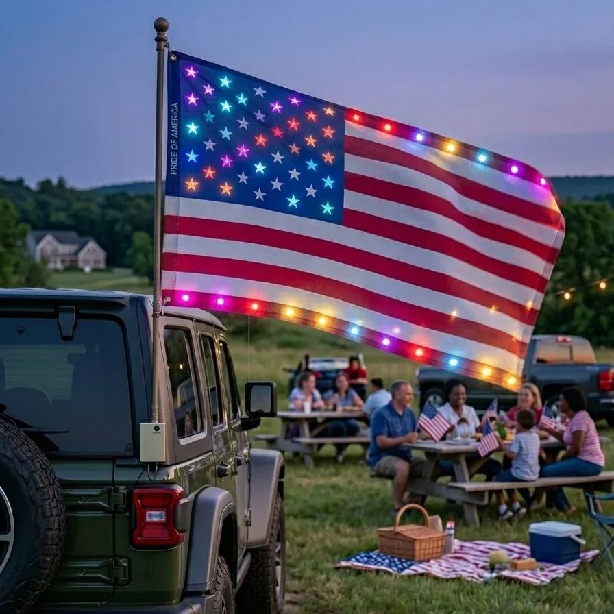 🦅 Illuminated 250th Anniversary USA Commemorative Flag - Premium LED Edition (3x5 Ft) -Bestseller