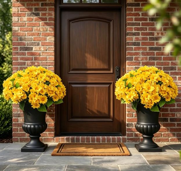 ⚡Last Day 50% OFF🌼Welcome autumn- Artificial Outdoor Sunset Mums Flowers - UV resistant, Waterproof, Windproof