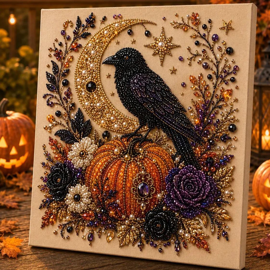 💥 Last Day 49% OFF – 👻✨ Halloween Pearl Art DIY Kit – Turn Tiny Pearls into Spooky-Cute Magic